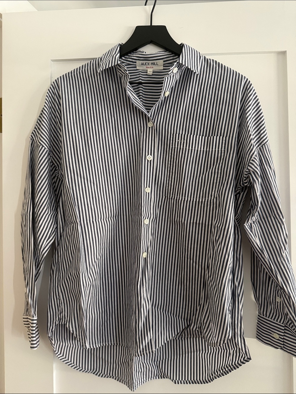 Alex Mill Jo Shirt in Navy/White